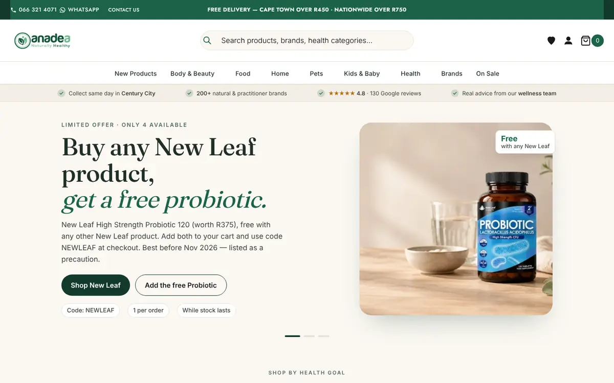 Anadea Health homepage